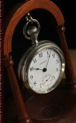 ウォルサム 大型の素朴なアンティーク懐中時計 【1900年頃】-P2297-10