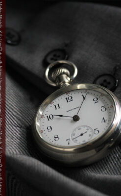 ウォルサム 大型の素朴なアンティーク懐中時計 【1900年頃】-P2297-14