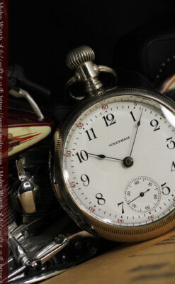 ウォルサム 大型の素朴なアンティーク懐中時計 【1900年頃】-P2297-2