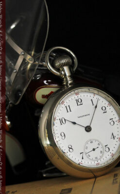 ウォルサム 大型の素朴なアンティーク懐中時計 【1900年頃】-P2297-3