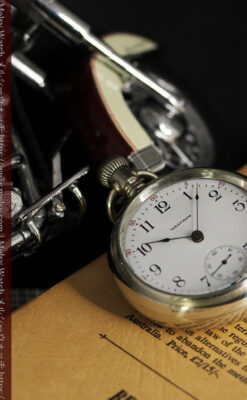 ウォルサム 大型の素朴なアンティーク懐中時計 【1900年頃】-P2297-5