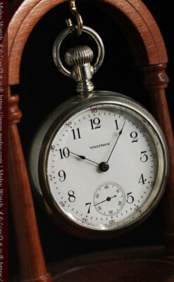 ウォルサム 大型の素朴なアンティーク懐中時計 【1900年頃】-P2297-7