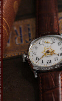 ウォルサムのアンティーク腕時計 輝く星と5つの半月 【1900年頃】-W1517-12