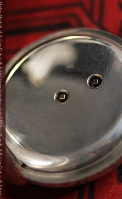 両面の彫りの美しい スイス製銀無垢アンティーク懐中時計 【1890年頃】-P2298-13