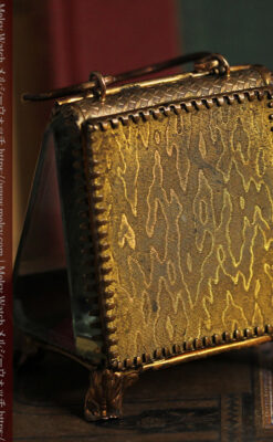 懐中時計収納用ガラスケース 装飾入り三角形-S0844-7