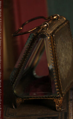 懐中時計収納用ガラスケース 装飾入り三角形-S0844-8