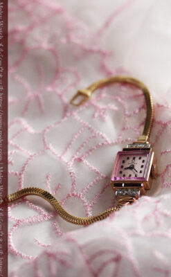 オメガ 18金アンティーク腕時計 14石のルビー＆ダイヤモンド 【1939年製】-W1518-2