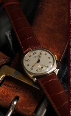 ベンソン クッション型 9金無垢アンティーク腕時計 【1954年頃】-W1519-11