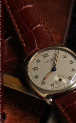 ベンソン クッション型 9金無垢アンティーク腕時計 【1954年頃】-W1519-12