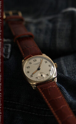 ベンソン クッション型 9金無垢アンティーク腕時計 【1954年頃】-W1519-13