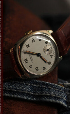 ベンソン クッション型 9金無垢アンティーク腕時計 【1954年頃】-W1519-15