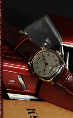 ベンソン クッション型 9金無垢アンティーク腕時計 【1954年頃】-W1519-5