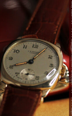 ベンソン クッション型 9金無垢アンティーク腕時計 【1954年頃】-W1519-8