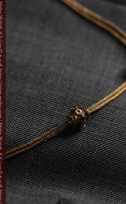 紫の淡い宝石が美しい 品のある18金無垢アンティーク懐中時計チェーン-C0478-6