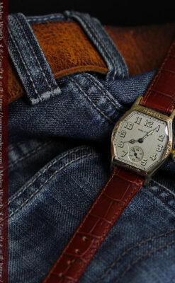 ウォルサムの六角形の趣きあるアンティーク腕時計 【1920年頃】-W1520-10