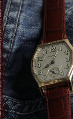 ウォルサムの六角形の趣きあるアンティーク腕時計 【1920年頃】-W1520-13