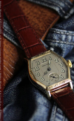 ウォルサムの六角形の趣きあるアンティーク腕時計 【1920年頃】-W1520-8