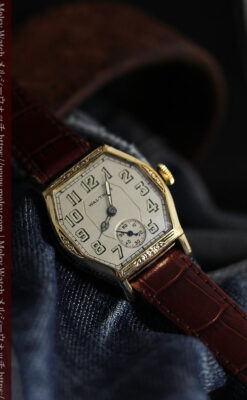 ウォルサムの六角形の趣きあるアンティーク腕時計 【1920年頃】-W1520-9