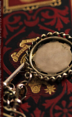 輝く金無垢の盾飾り 布タイプの懐中時計チェーン-C0489-14