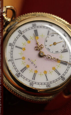 エルジン アンティーク懐中時計 5つのダイヤモンドを束ねる 【1900年頃】-P2300-10