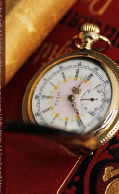 エルジン アンティーク懐中時計 5つのダイヤモンドを束ねる 【1900年頃】-P2300-5