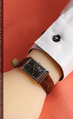 オメガ アンティーク腕時計 上品な黒と金のコントラスト 【1943年製】-W1481-20