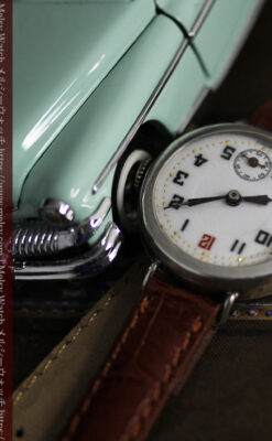 銀無垢の素朴な味わいの女性用アンティーク腕時計 【1923年頃】-W1524-11