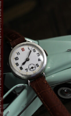 銀無垢の素朴な味わいの女性用アンティーク腕時計 【1923年頃】-W1524-9