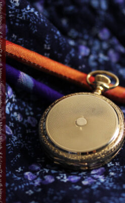 細やかな装飾の光るエルジンの金無垢アンティーク懐中時計 【1900年頃】-P2301-11