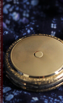 細やかな装飾の光るエルジンの金無垢アンティーク懐中時計 【1900年頃】-P2301-12