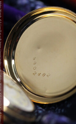 細やかな装飾の光るエルジンの金無垢アンティーク懐中時計 【1900年頃】-P2301-18