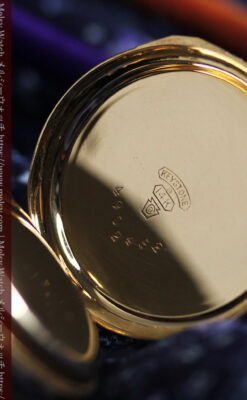 細やかな装飾の光るエルジンの金無垢アンティーク懐中時計 【1900年頃】-P2301-19