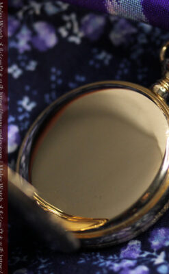 細やかな装飾の光るエルジンの金無垢アンティーク懐中時計 【1900年頃】-P2301-20