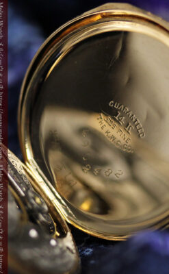 細やかな装飾の光るエルジンの金無垢アンティーク懐中時計 【1900年頃】-P2301-21