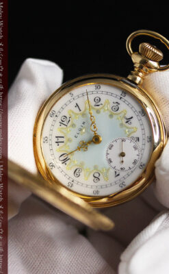 細やかな装飾の光るエルジンの金無垢アンティーク懐中時計 【1900年頃】-P2301-22