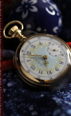 細やかな装飾の光るエルジンの金無垢アンティーク懐中時計 【1900年頃】-P2301-7