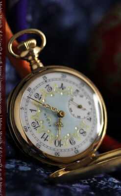 細やかな装飾の光るエルジンの金無垢アンティーク懐中時計 【1900年頃】-P2301-8