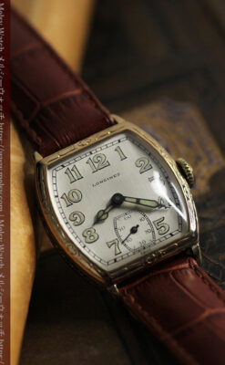 ロンジンのアンティークな面持ちが美しい樽型腕時計 【1928年頃】-W1525-12