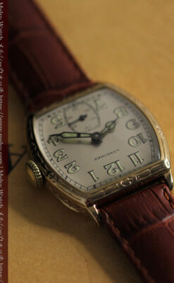 ロンジンのアンティークな面持ちが美しい樽型腕時計 【1928年頃】-W1525-13