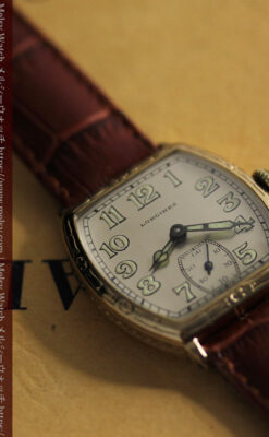 ロンジンのアンティークな面持ちが美しい樽型腕時計 【1928年頃】-W1525-14