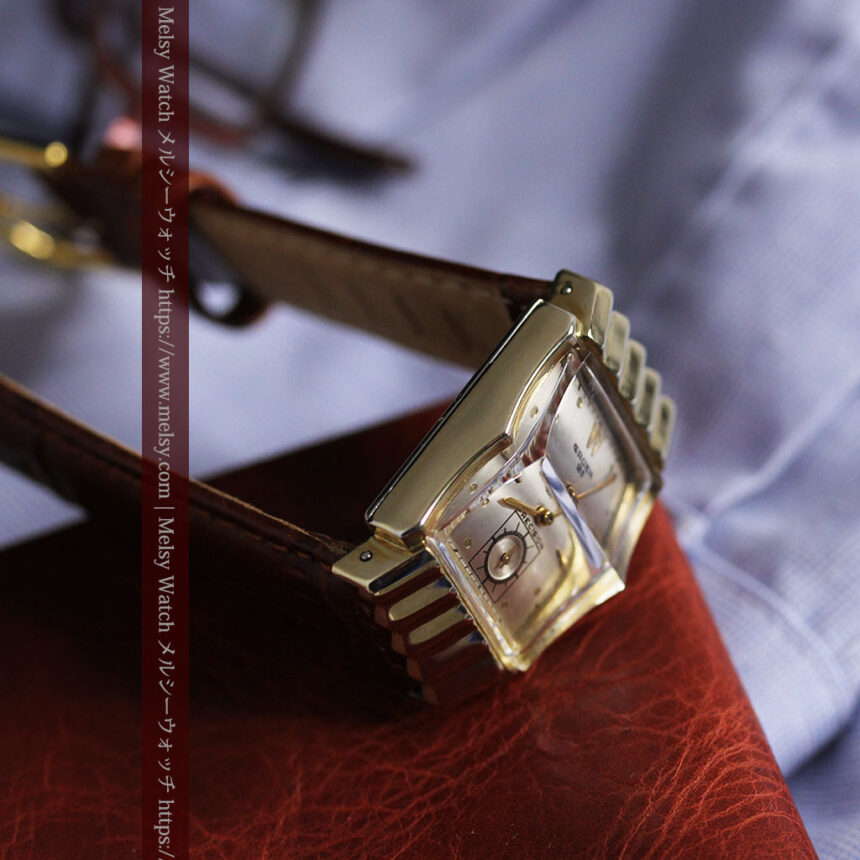グリュエン 際立つ鋭角の煌びやかなアンティーク腕時計 【1951年頃】-W1294-1