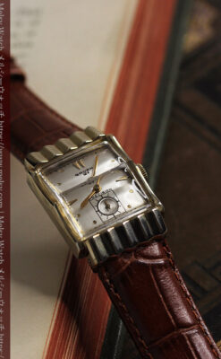 グリュエン 際立つ鋭角の煌びやかなアンティーク腕時計 【1951年頃】-W1294-10