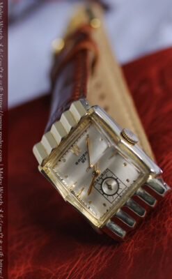 グリュエン 際立つ鋭角の煌びやかなアンティーク腕時計 【1951年頃】-W1294-11