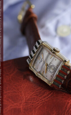 グリュエン 際立つ鋭角の煌びやかなアンティーク腕時計 【1951年頃】-W1294-12