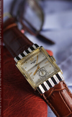 グリュエン 際立つ鋭角の煌びやかなアンティーク腕時計 【1951年頃】-W1294-13