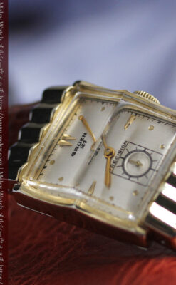 グリュエン 際立つ鋭角の煌びやかなアンティーク腕時計 【1951年頃】-W1294-15
