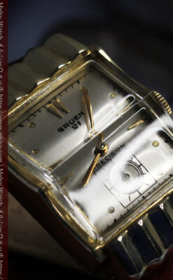 グリュエン 際立つ鋭角の煌びやかなアンティーク腕時計 【1951年頃】-W1294-18