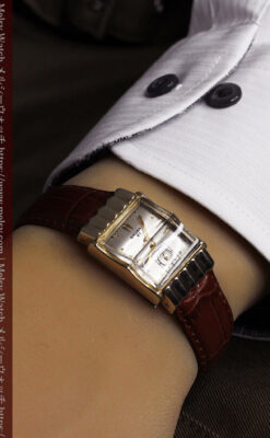 グリュエン 際立つ鋭角の煌びやかなアンティーク腕時計 【1951年頃】-W1294-26