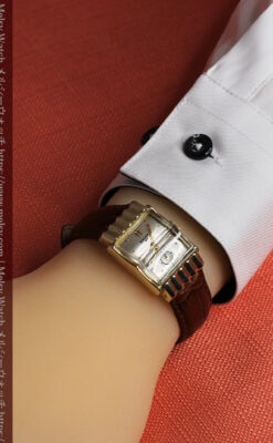 グリュエン 際立つ鋭角の煌びやかなアンティーク腕時計 【1951年頃】-W1294-27