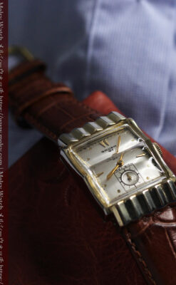 グリュエン 際立つ鋭角の煌びやかなアンティーク腕時計 【1951年頃】-W1294-3